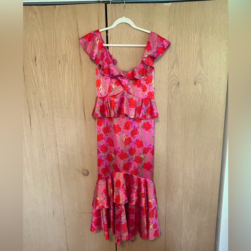 Show Me Your MuMu Pink and Red Floral Dress